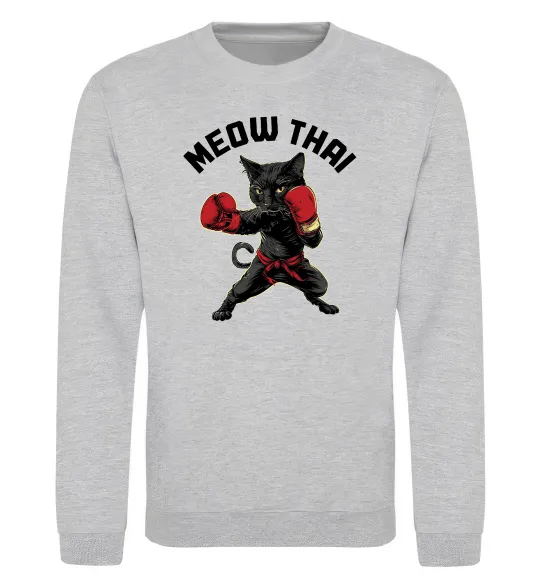 Свитшот Meow Thai Серый меланж фото
