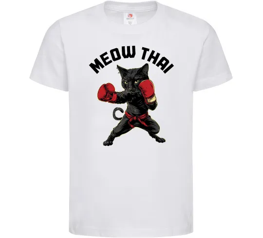 Детская футболка Meow Thai Белый фото