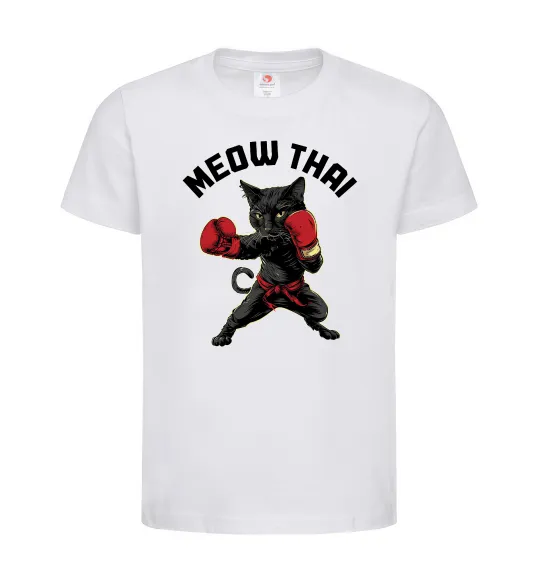 Детская футболка Meow Thai Белый фото