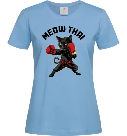 Женская футболка Meow Thai Голубой фото
