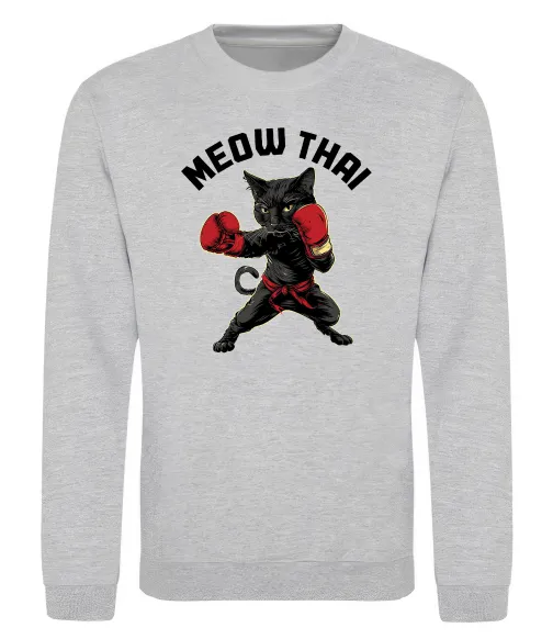 Свитшот Meow Thai Серый меланж фото