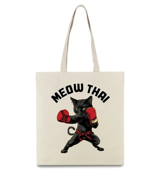 Эко-сумка Meow Thai Бежевый фото
