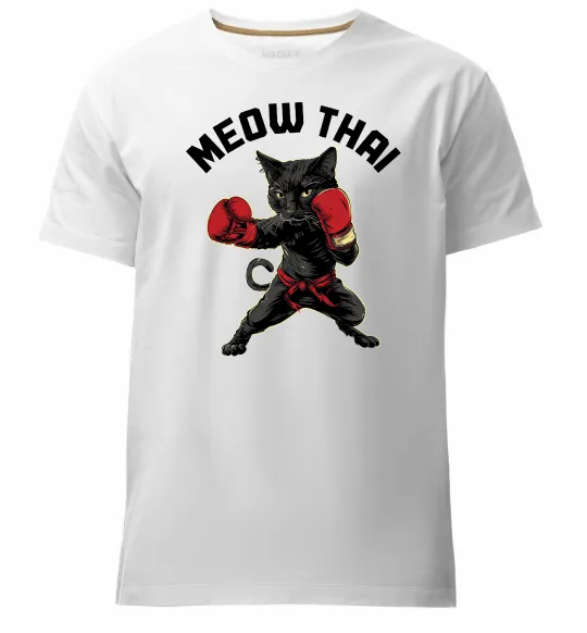Мужская премиум футболка Meow Thai Белый фото