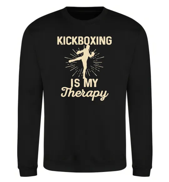 Свитшот Kickboxing is my therapy Черный фото
