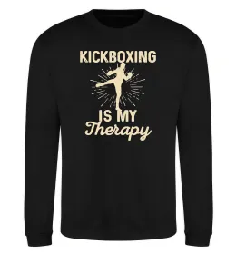 Свитшот Kickboxing is my therapy Черный фото