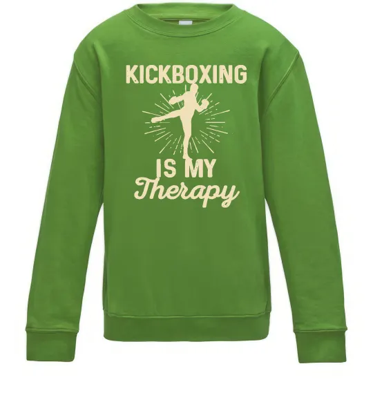 Детский Свитшот Kickboxing is my therapy Лаймовый фото