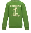 Детский Свитшот Kickboxing is my therapy Лаймовый фото