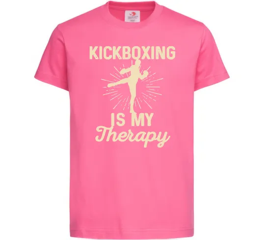 Детская футболка Kickboxing is my therapy Ярко-розовый фото