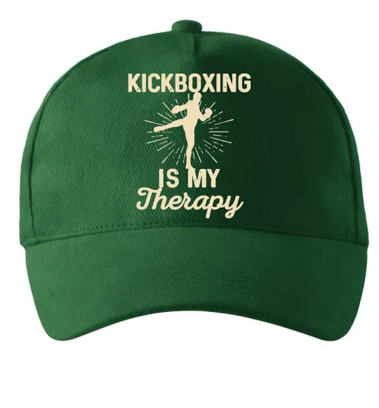 Кепка Kickboxing is my therapy Темно-зеленый фото