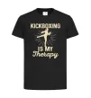 Детская футболка Kickboxing is my therapy Черный фото