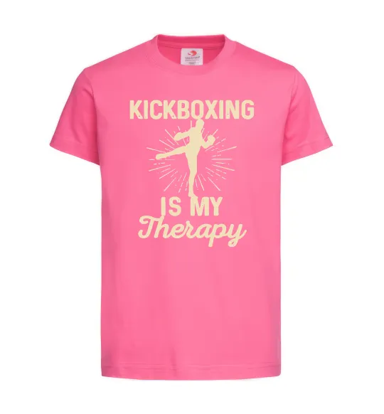 Детская футболка Kickboxing is my therapy Ярко-розовый фото