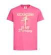 Детская футболка Kickboxing is my therapy Ярко-розовый фото