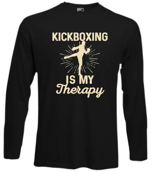 Лонгслив Kickboxing is my therapy Черный фото