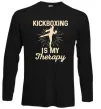 Лонгслив Kickboxing is my therapy Черный фото