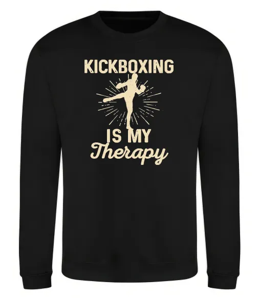 Свитшот Kickboxing is my therapy Черный фото