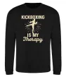 Свитшот Kickboxing is my therapy Черный фото