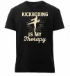 Мужская премиум футболка Kickboxing is my therapy Черный фото