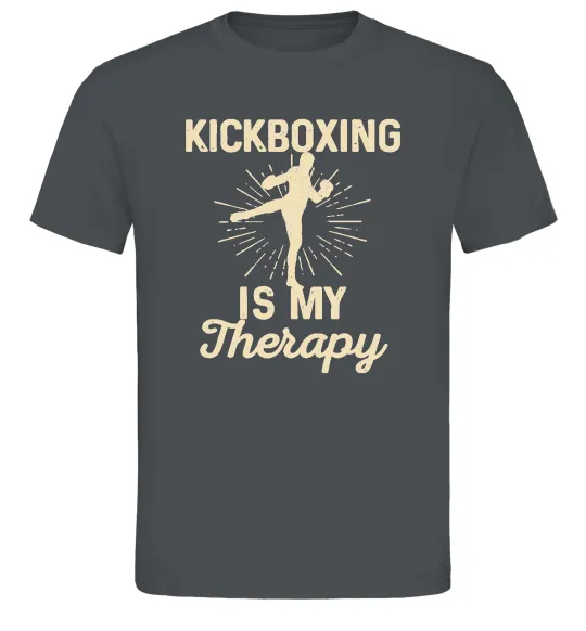Мужская футболка Kickboxing is my therapy Графит фото