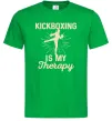 Мужская футболка Kickboxing is my therapy Зеленый фото