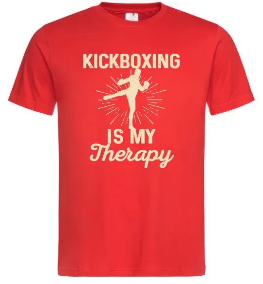 Мужская футболка Kickboxing is my therapy Красный фото
