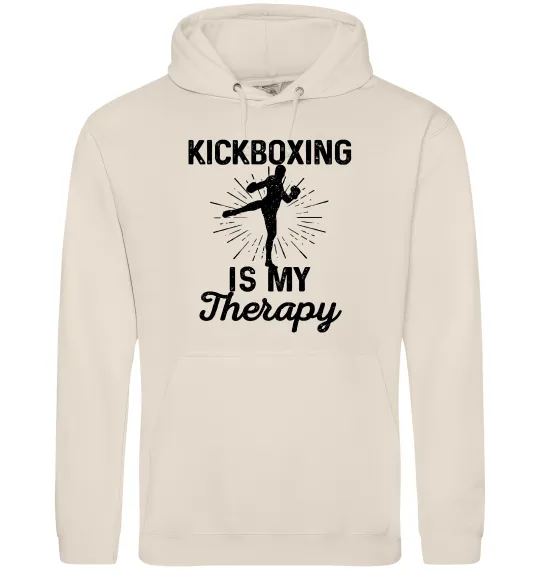 Мужская толстовка (худи) Kickboxing is my therapy Таш фото