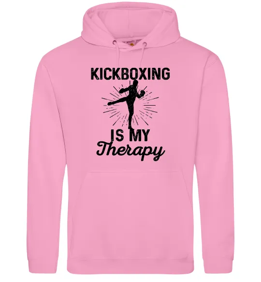 Женская толстовка (худи) Kickboxing is my therapy Розовый фото