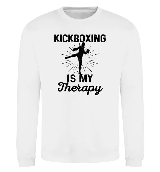Свитшот Kickboxing is my therapy Белый фото