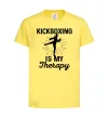 Детская футболка Kickboxing is my therapy Лимонный фото