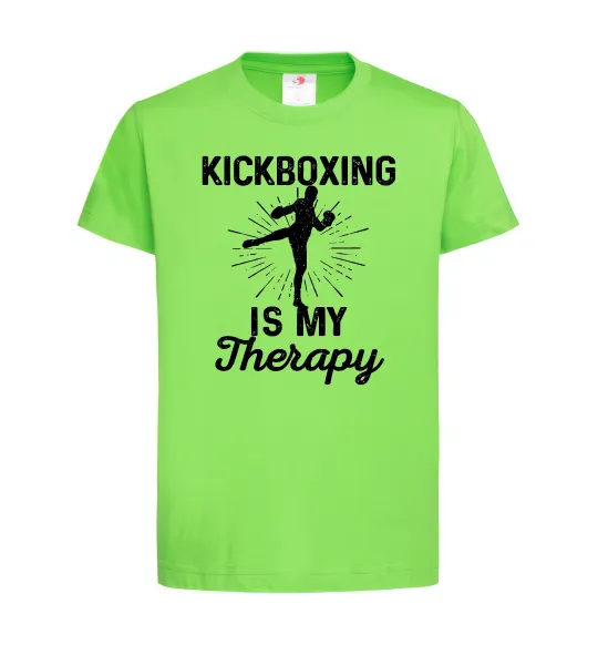 Детская футболка Kickboxing is my therapy Лаймовый фото