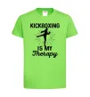Детская футболка Kickboxing is my therapy Лаймовый фото
