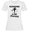Женская футболка Kickboxing is my therapy Белый фото