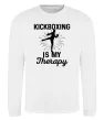 Свитшот Kickboxing is my therapy Белый фото