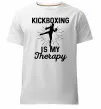 Мужская премиум футболка Kickboxing is my therapy Белый фото