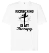 Футболка Оверсайз Kickboxing is my therapy Белый фото