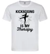 Мужская футболка Kickboxing is my therapy Белый фото