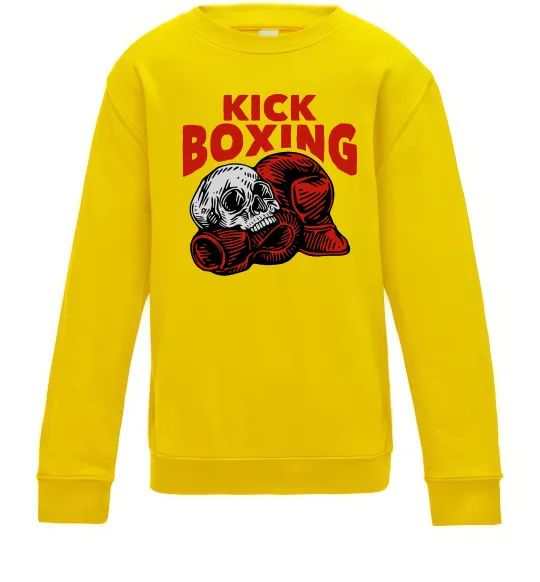 Детский Свитшот Kickboxing skull Солнечно желтый фото