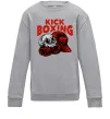 Детский Свитшот Kickboxing skull Серый меланж фото