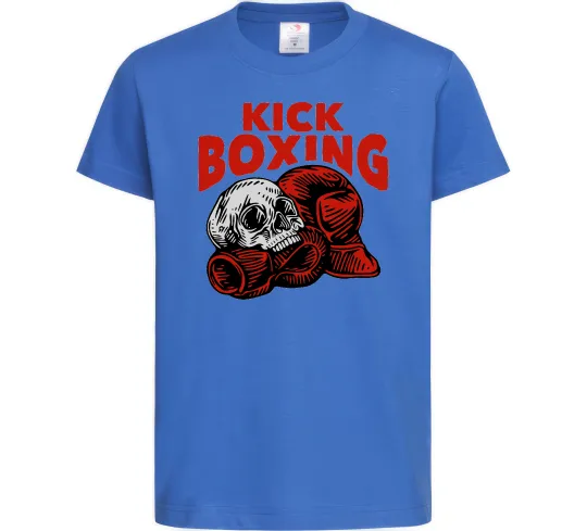 Детская футболка Kickboxing skull Ярко-синий фото