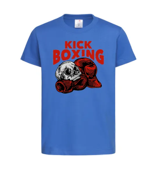 Детская футболка Kickboxing skull Ярко-синий фото