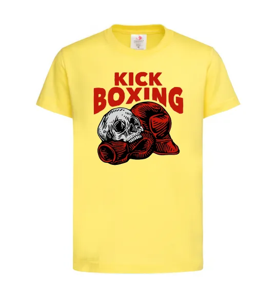 Детская футболка Kickboxing skull Лимонный фото