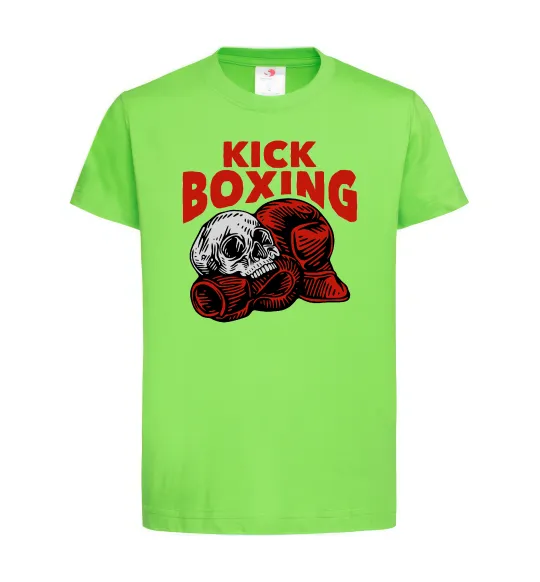 Детская футболка Kickboxing skull Лаймовый фото