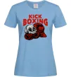 Женская футболка Kickboxing skull Голубой фото