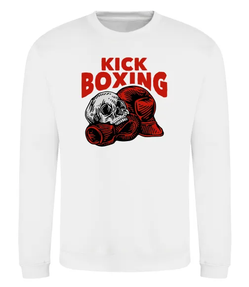 Свитшот Kickboxing skull Белый фото
