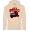Мужская толстовка (худи) Kickboxing skull Песочный фото