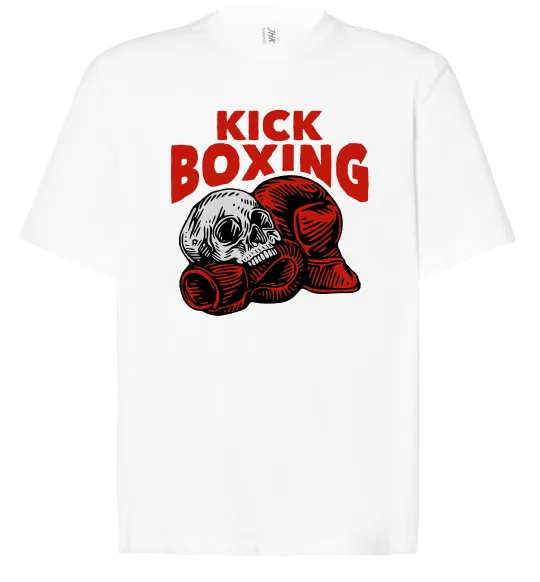 Футболка Оверсайз Kickboxing skull Белый фото