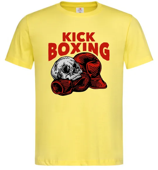 Мужская футболка Kickboxing skull Лимонный фото