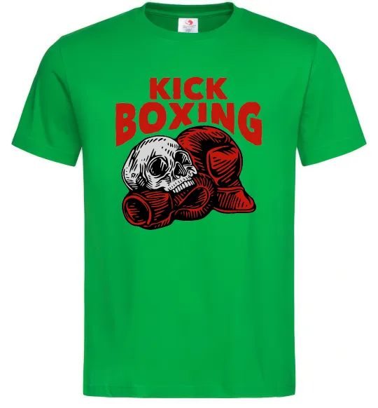 Мужская футболка Kickboxing skull Зеленый фото