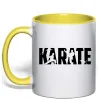 Чашка с цветной ручкой Karate силуети Лимонный фото