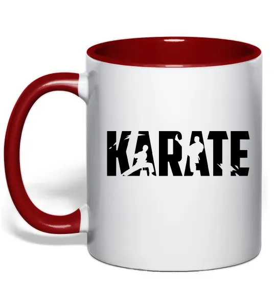 Чашка с цветной ручкой Karate силуети Красный фото