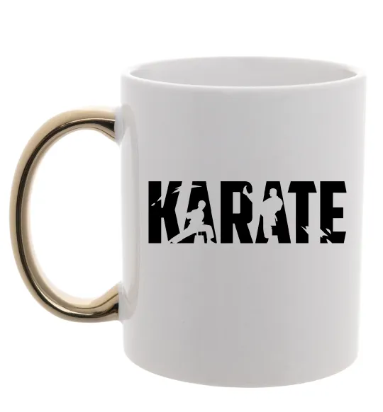 Чашка с цветной ручкой Karate силуети Золото фото